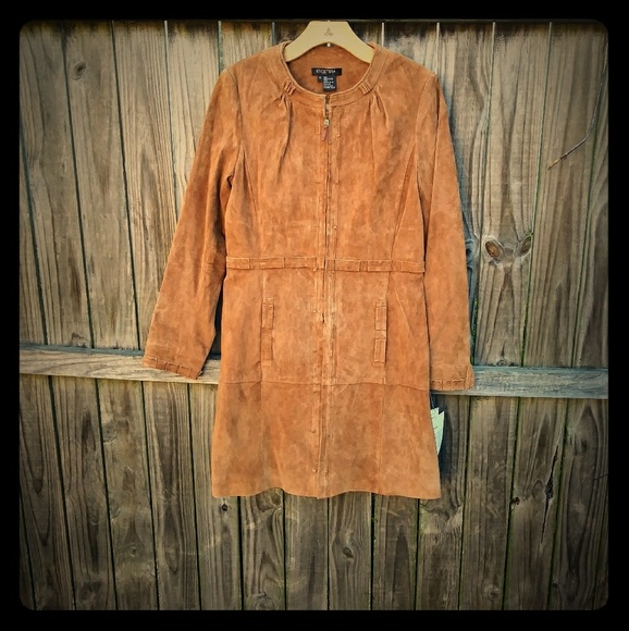 Etcetera Jackets & Blazers - NWT Gorgeous Genuine Suede Leather Coat